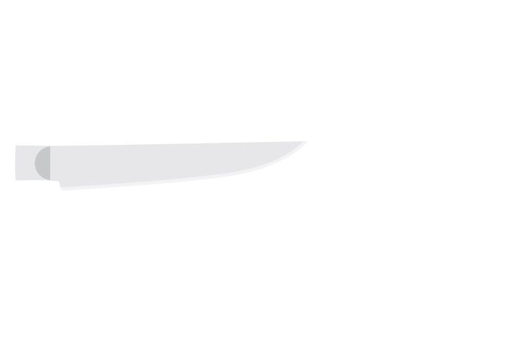 Steak knife blade. Described under heading Steak knife.